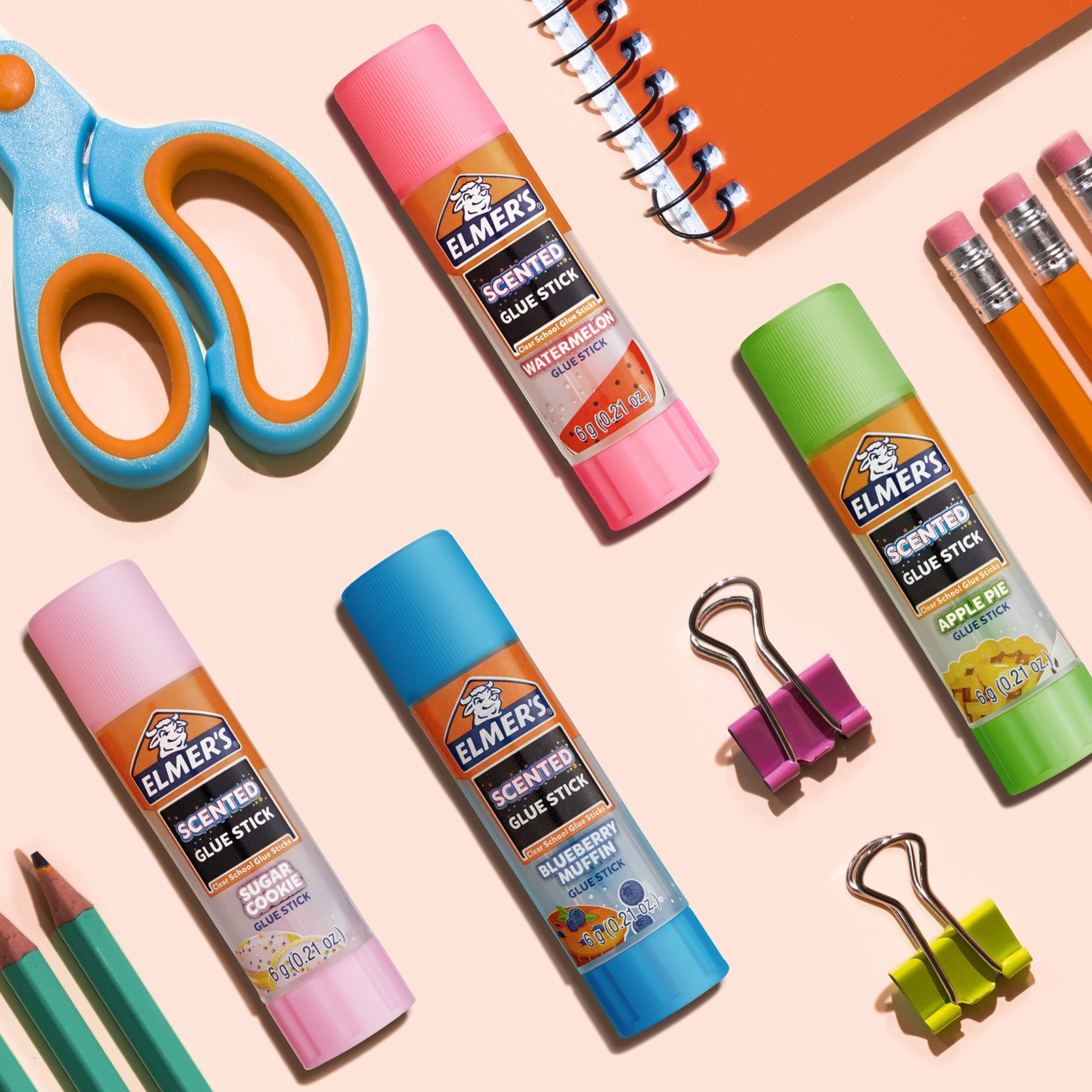 Elmer’s Scented Glue Sticks 24 Count Washable Non Toxic School Craft Adhesives