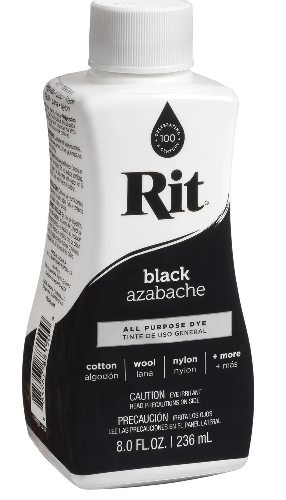 Rit All Purpose Liquid Dye, Black – 8oz -Black