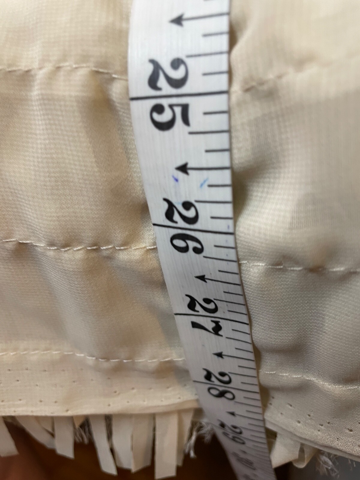 Fabric Lot 2 Yds 56 W Apparel Laser Cut Beige Vanilla Fringe Sheer Organza