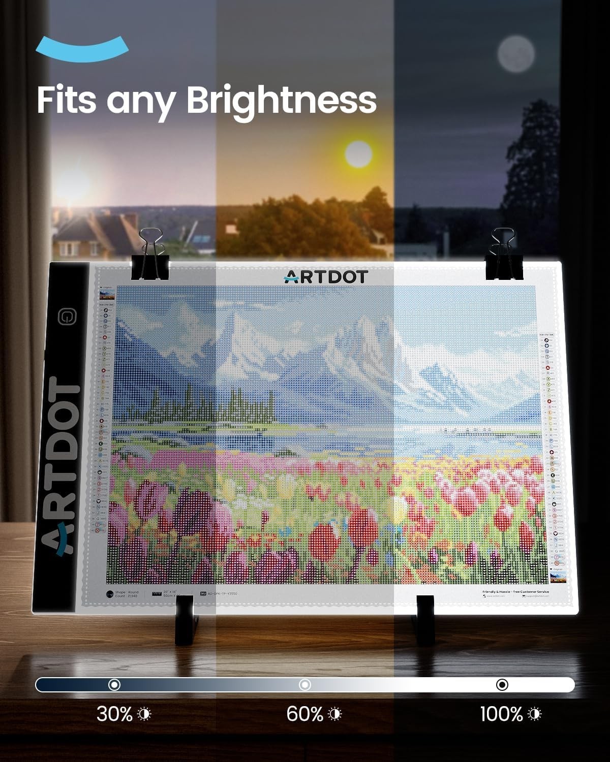 ARTDOT A4 LED Light Pad for Diamond Painting USB Powered Adjustable Brightness