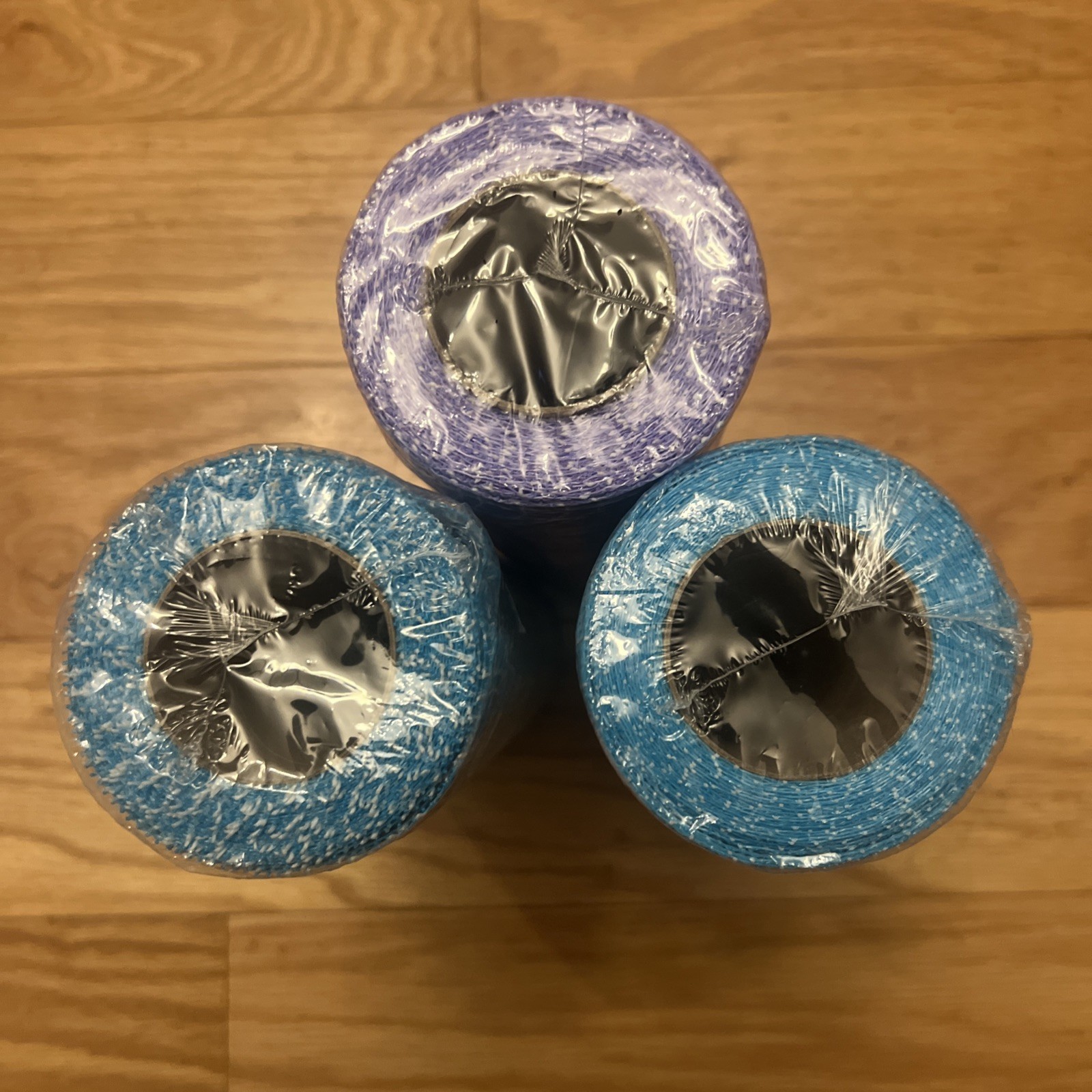 Set Of 3 Spring- Easter Deco Mesh Rolls blue & Light Purple 9.5 In X 18 Ft