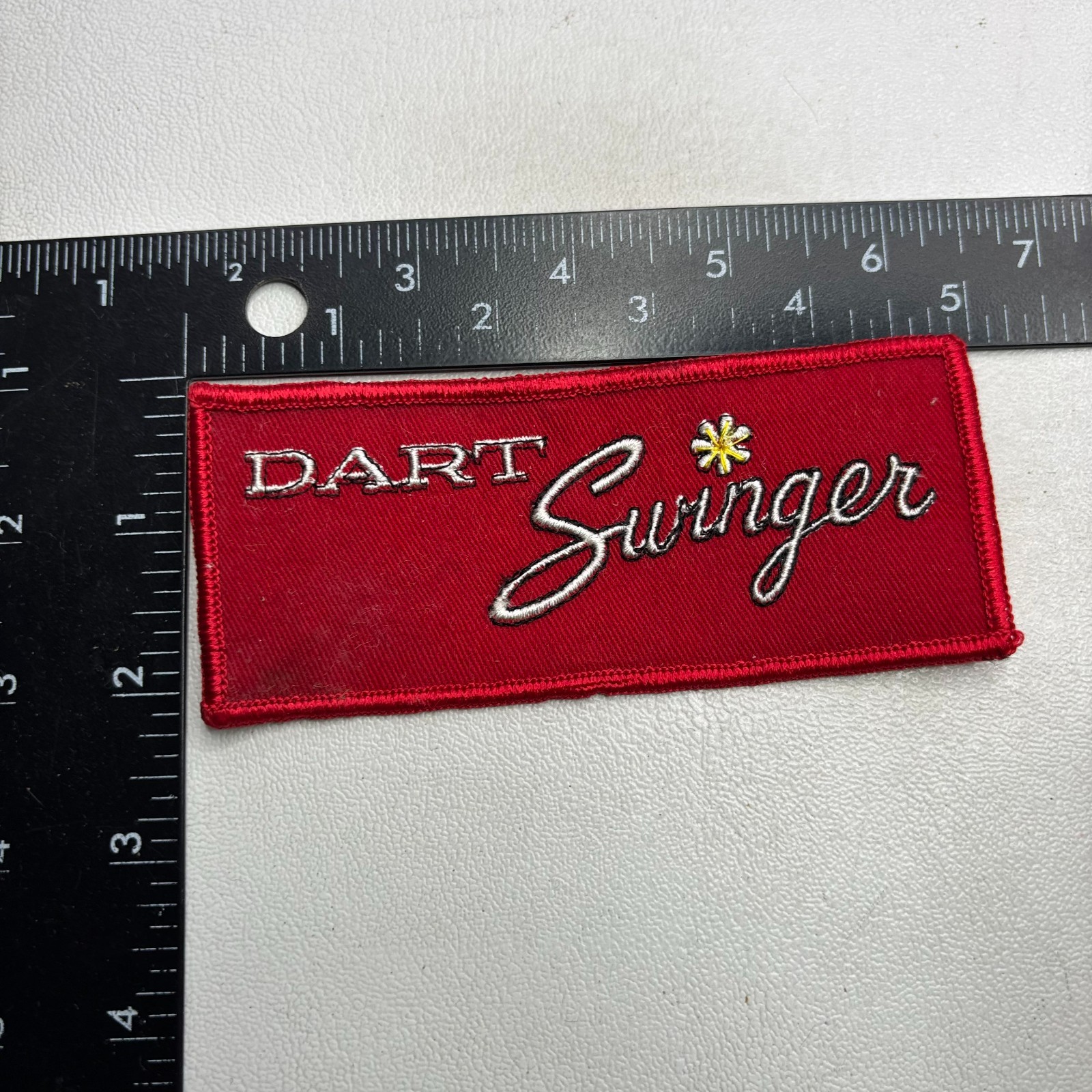 Vintage DODGE DART SWINGER Embroidered Car Auto Patch Automobilia 00!M