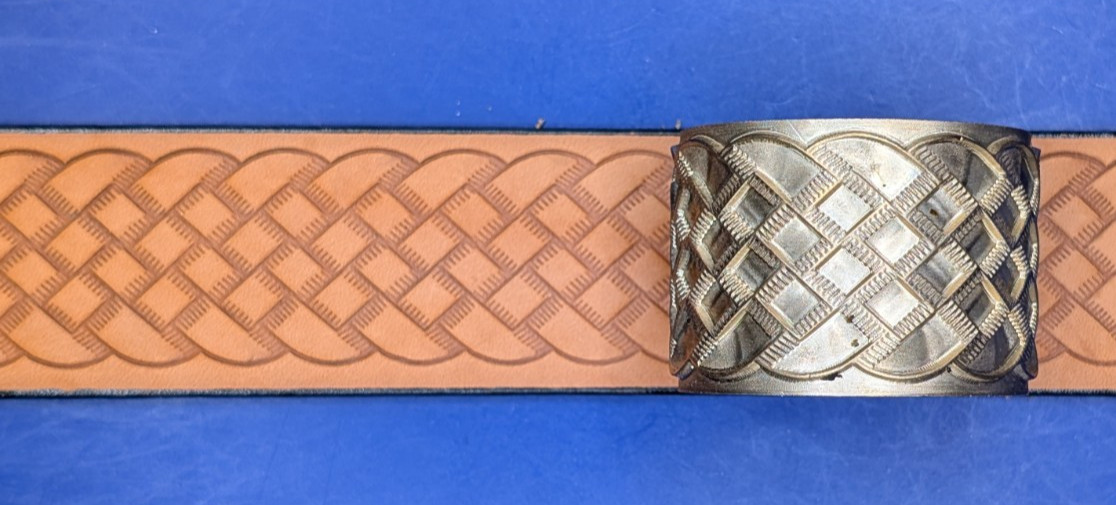 Leather Embossing Machine Roller Woven Basketweave Pattern #500 Solid Brass