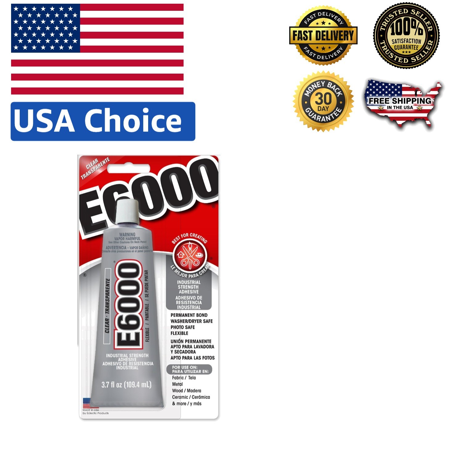 Versatile 4 Pack Craft Adhesive – Waterproof, Strong Bond for All Materials