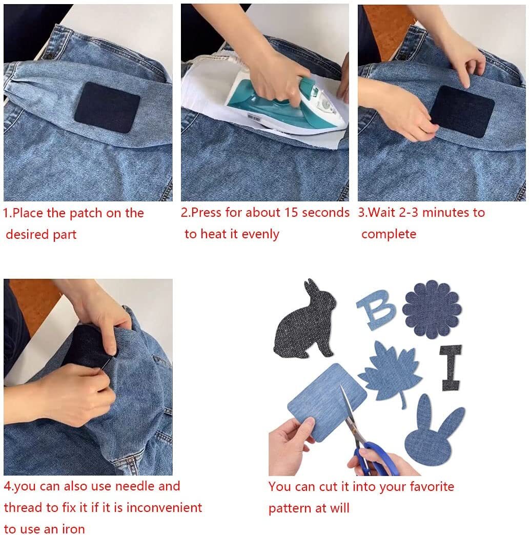 Iron on Patches for Clothing Repair 20PCS Jeans Denim Patches Kit 3″ by 4-1/4″