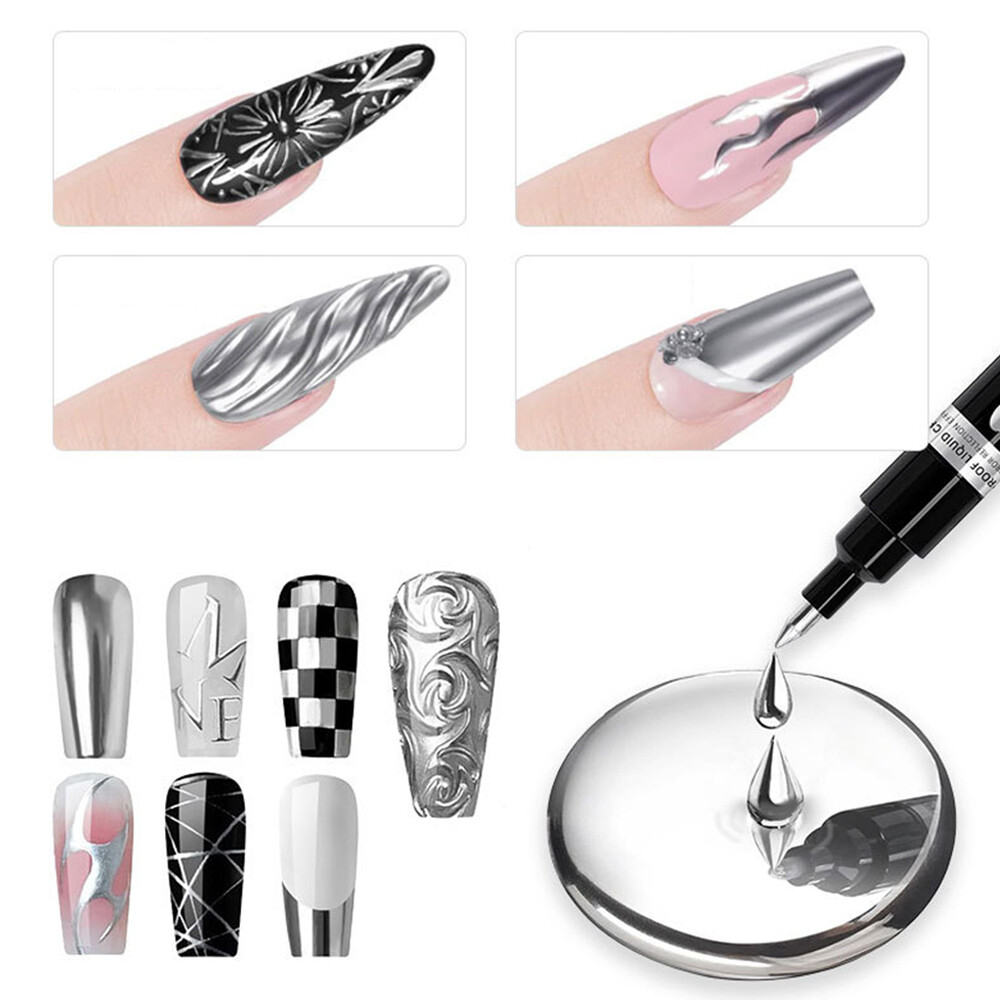 Metallic Liquid Chrome Mirror Marker Pens Waterproof Paint Pen Craftwork DIY Pen