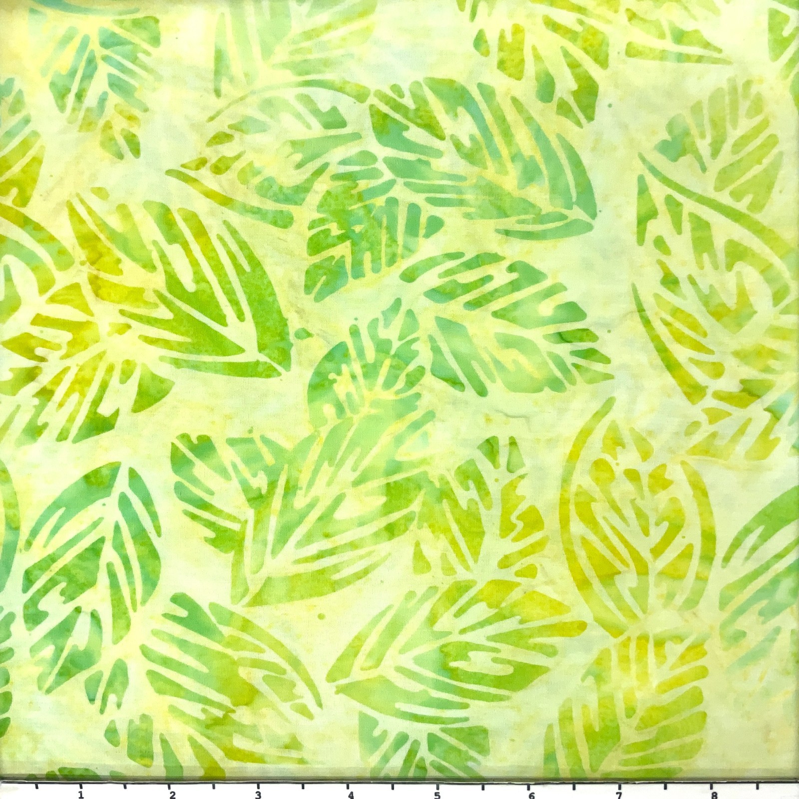 1 Yard Cut of Lunn Fabric Linocut Leaves Batik 100% Cotton 5067 Oregano Green
