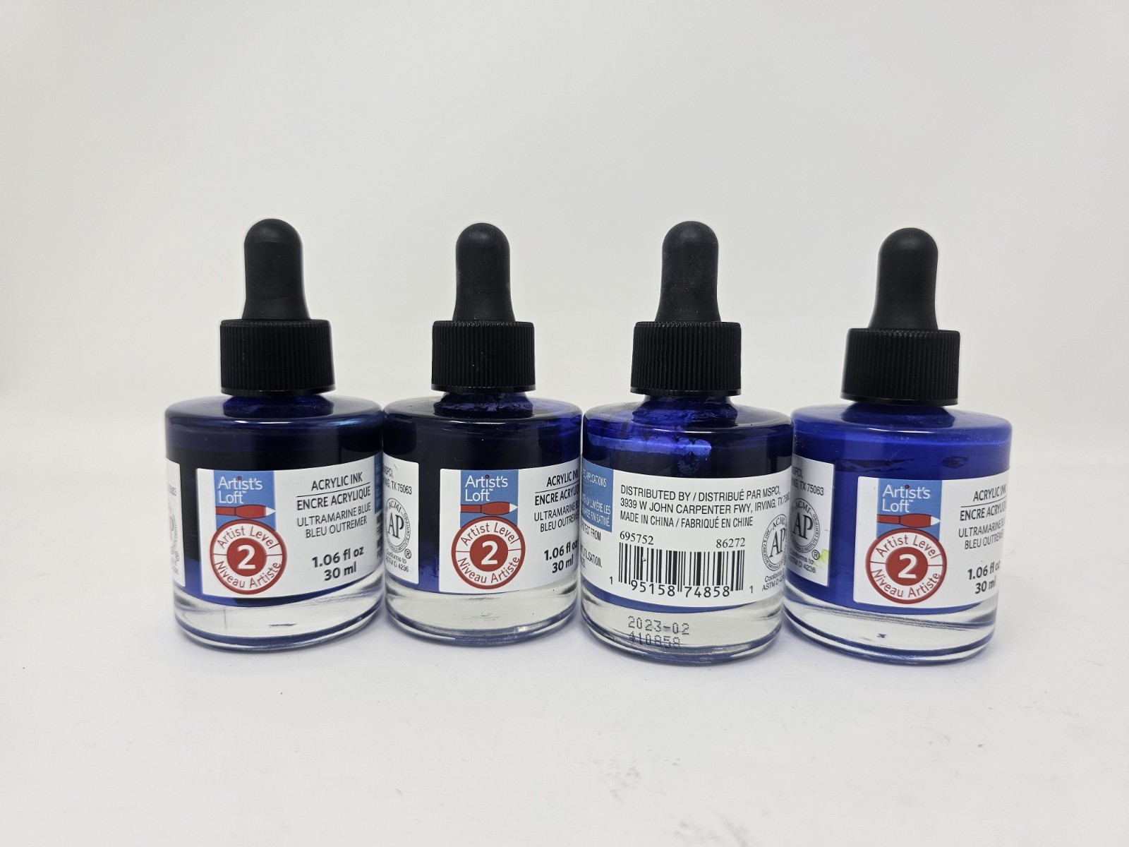 Artist’s Loft Acrylic Ink Ultramarine Blue 30ml Level 2 Lot Of 4 Bottles