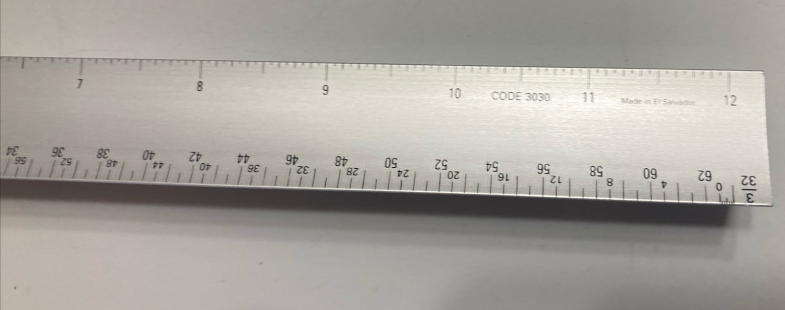 ALUMICOLOR 3030 ARCHITECT SCALE HOLLOW ALUMINUM 12 INCH RULER