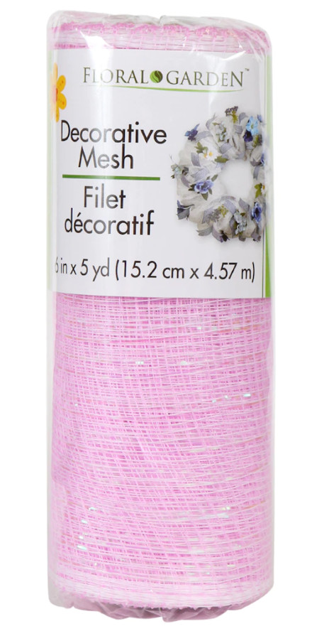 Floral Garden Pastel Decorative Mesh 6″ x 5 yd Pink Purple ~ Choice of Color