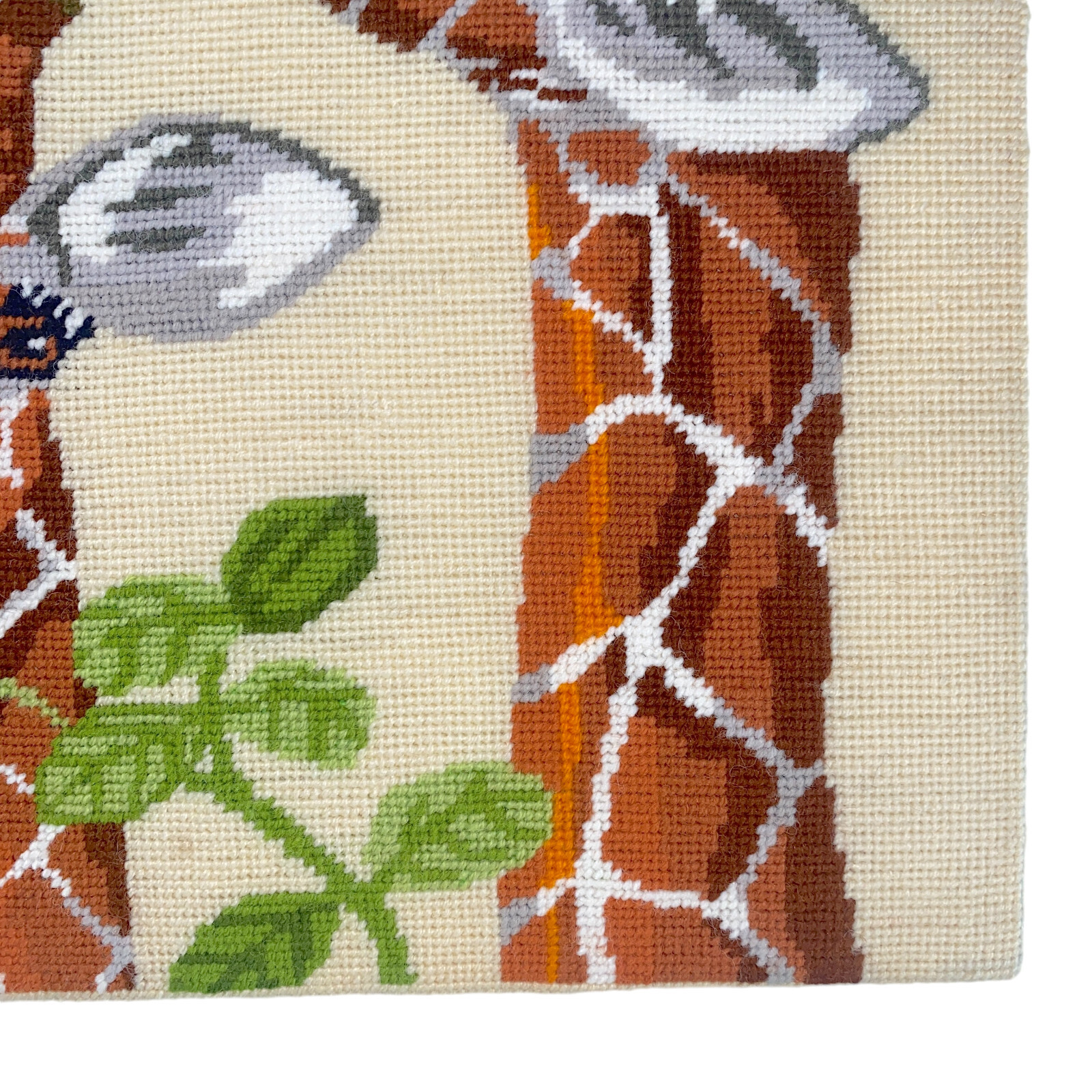 Giraffes Eating Leaves Bucilla Needlepoint Brown Green Orange Complete 14in 4576