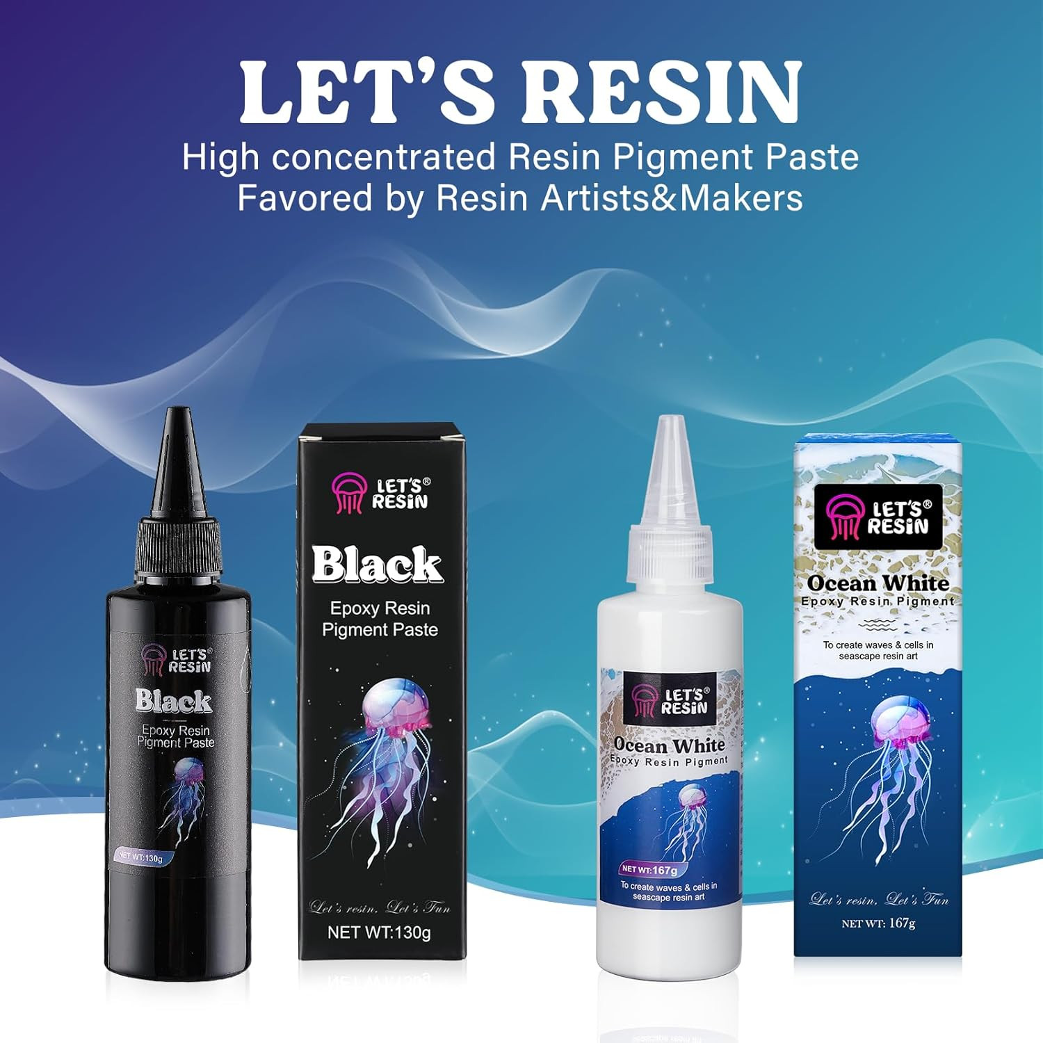 LET’S RESIN High Concentrated Black Epoxy Resin Pigment Paste, 100Ml, Opaque Res