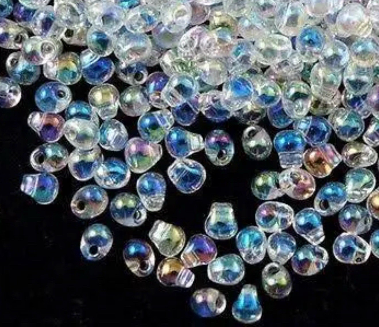 Tiny Teardrop Czech Glass Beads 4mm Clear AB Qty:80