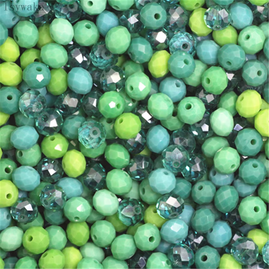 Faceted Crystal Glass Round Spacer Beads Loose Beads for DIY Jewelry Making