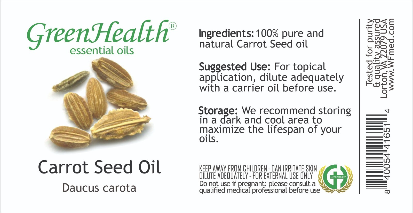 1 fl oz Carrot Seed Essential Oil (100% Pure & Natural) – GreenHealth
