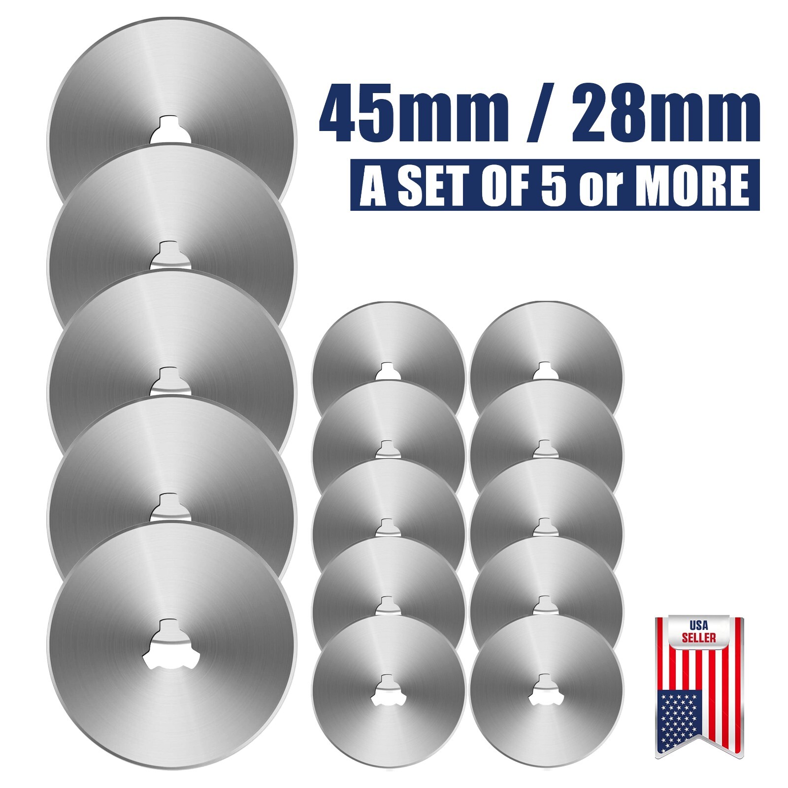 28mm 45mm Rotary Cutter Spare Blades Leather Quilters Sewing Fabric Cutting Tool