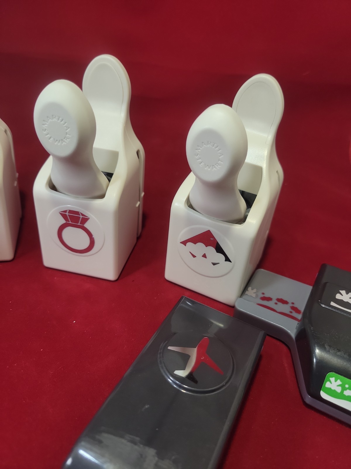 6 Pc Martha Stewart EK Paper Hole Craft Punch Holiday Event Travel Holly Spring