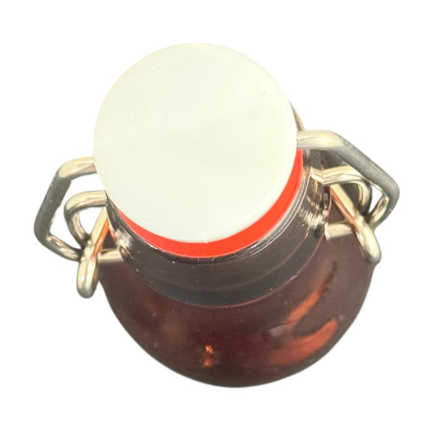 Tessco Amber Glass Bottle Mini Swing Top Flip Wire Cap Airtight Reusable LOT 5