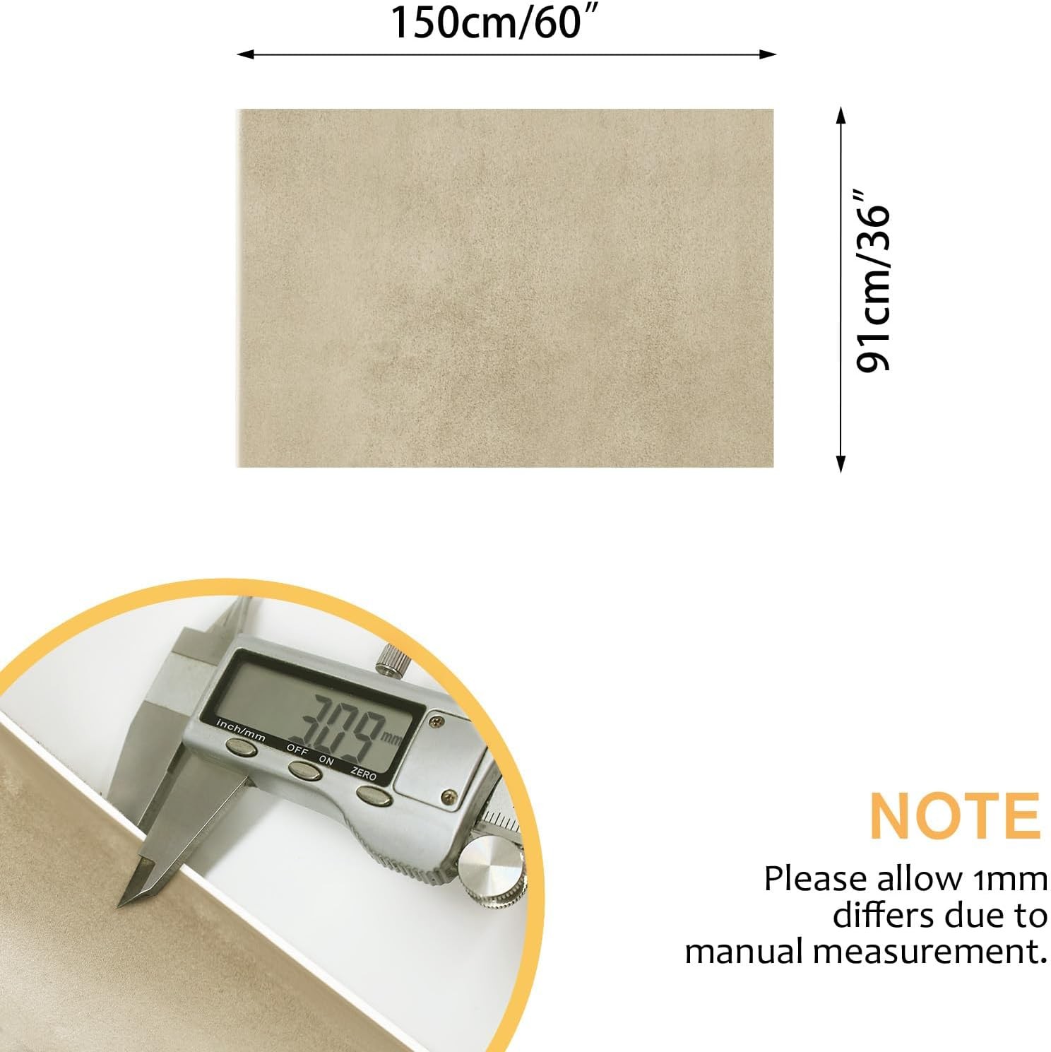 60”W Beige Suede Headliner Fabric Foam Backed For Car Inner Roof Repair