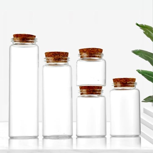 Glass Bottles with Cork,Pack Empty Clear Glass 2 Round BL-1030 100 ml/min
