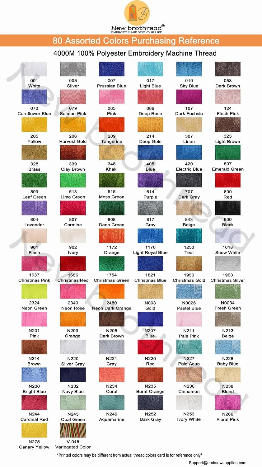 New brothread – Single Huge Spool 4000M Each Polyester Embroidery Machine Thread