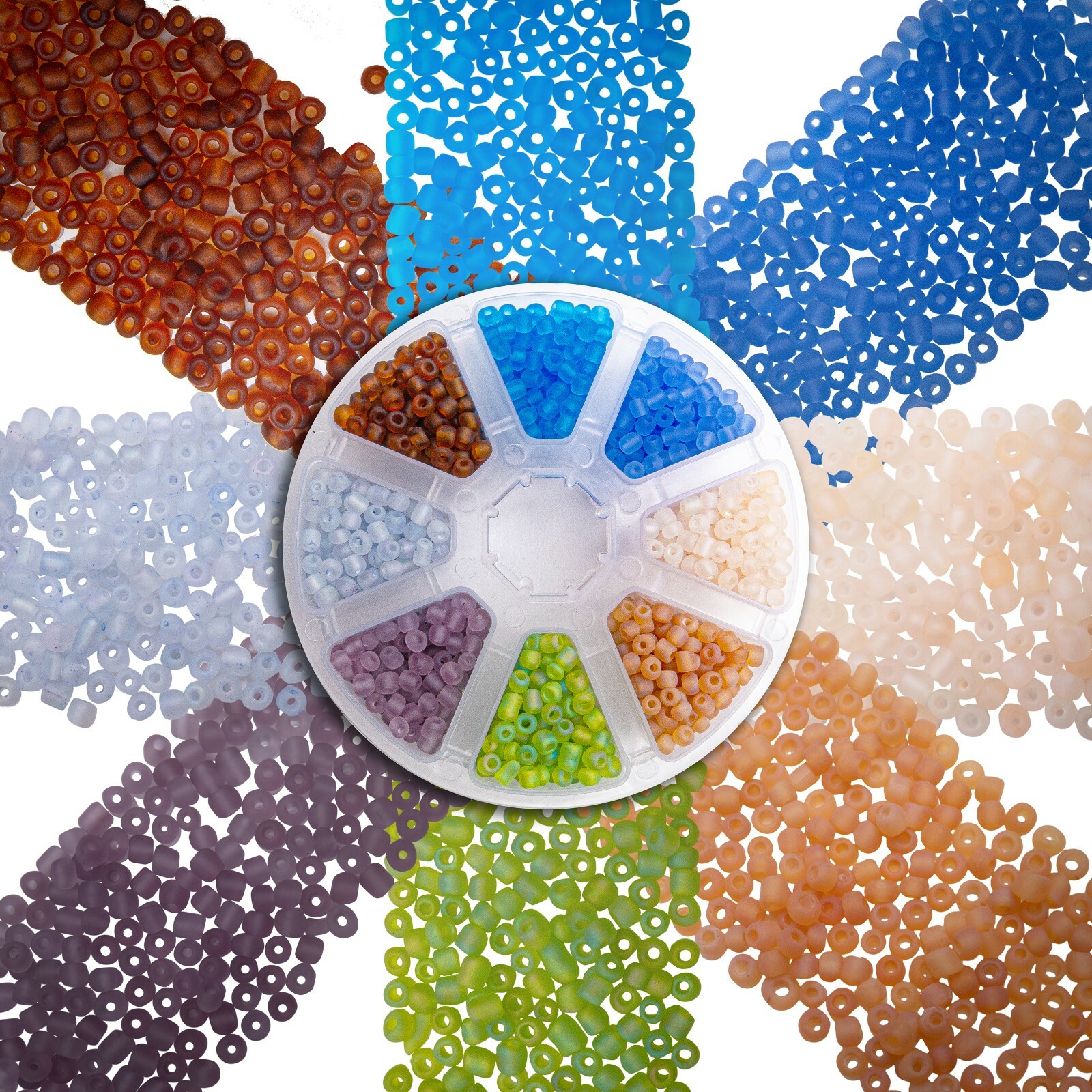 1600 PCS 6/0 Czech Glass Seed Beads for Jewelry Making Adults, Frosted Bead Kit