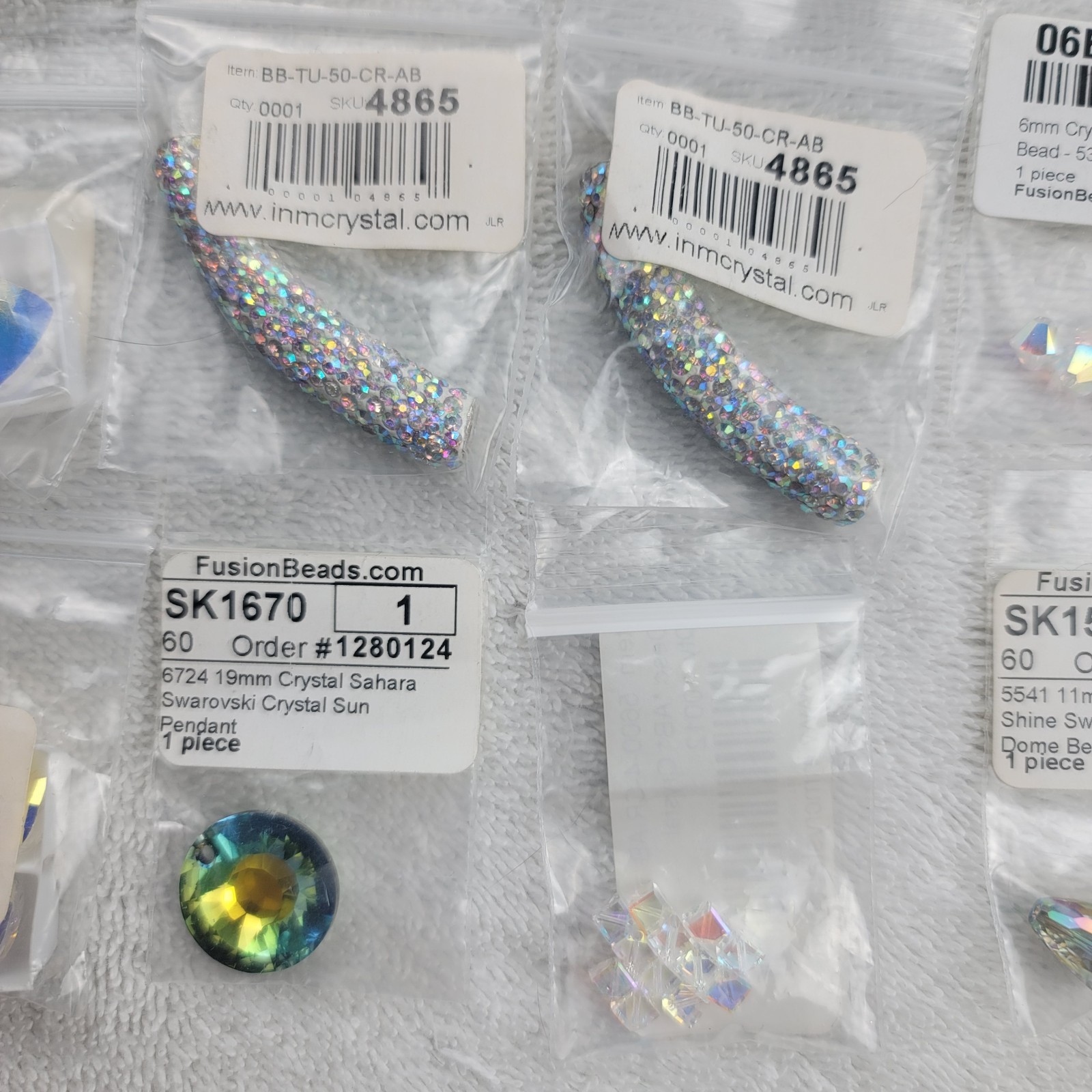 Swarovski Crystal Pendant Lot AB Vitrail Sahara Rivoli Pear Sun Mixed Qty