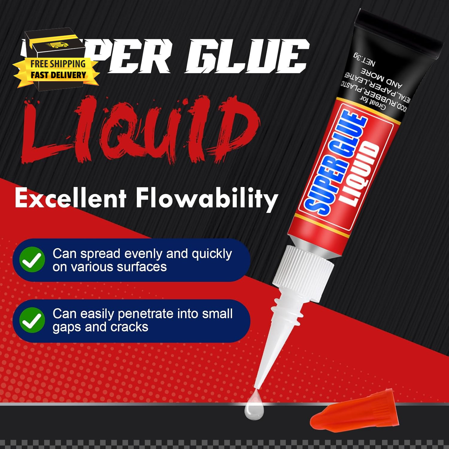 12 X 3G Super Glue Liquid, Clear Strong Adhesive,Fast Drying Cyanoacrylate Glue
