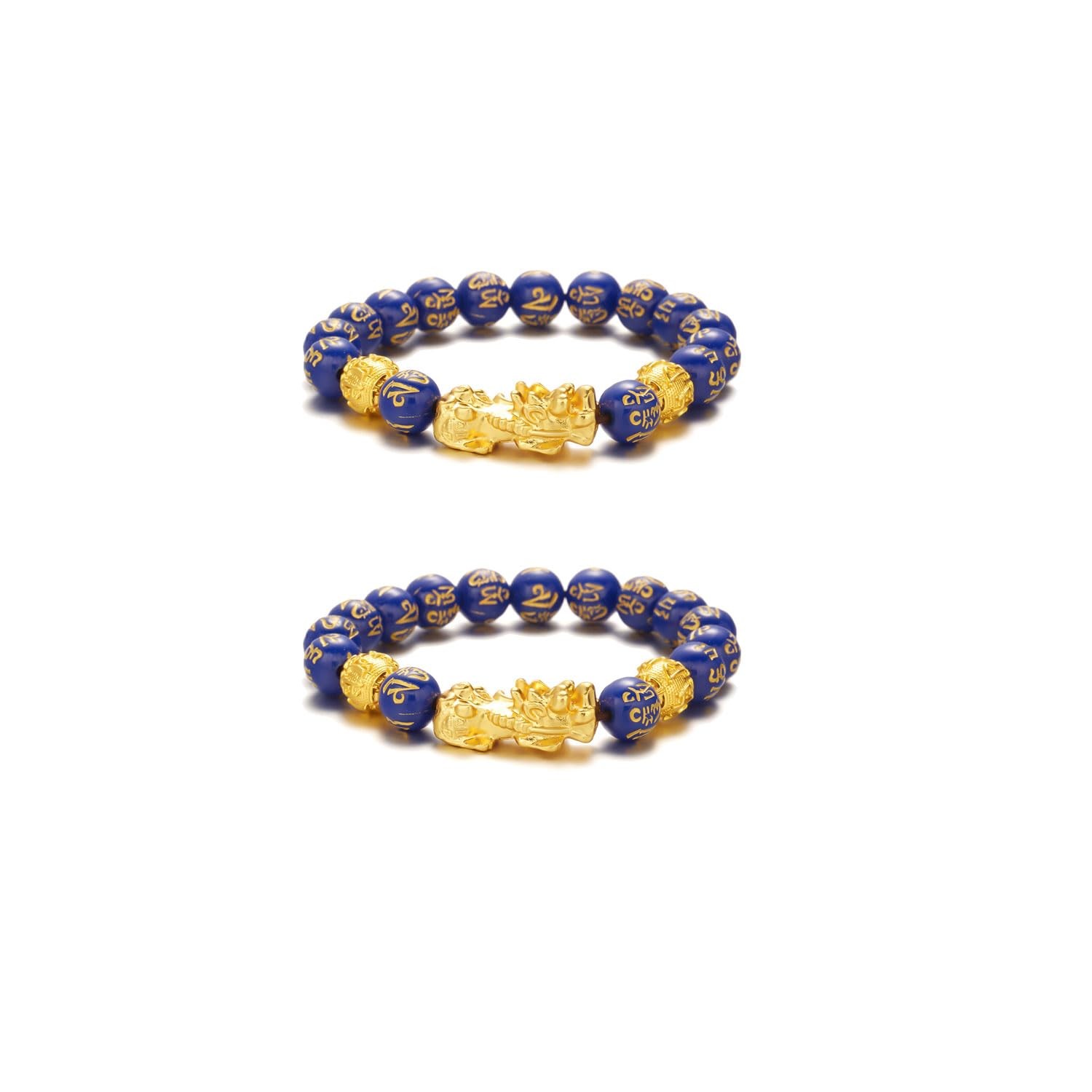 2PCS FengShui Bracelets for Women Wealth And Luck Bracelet Black Obsidian P – 01