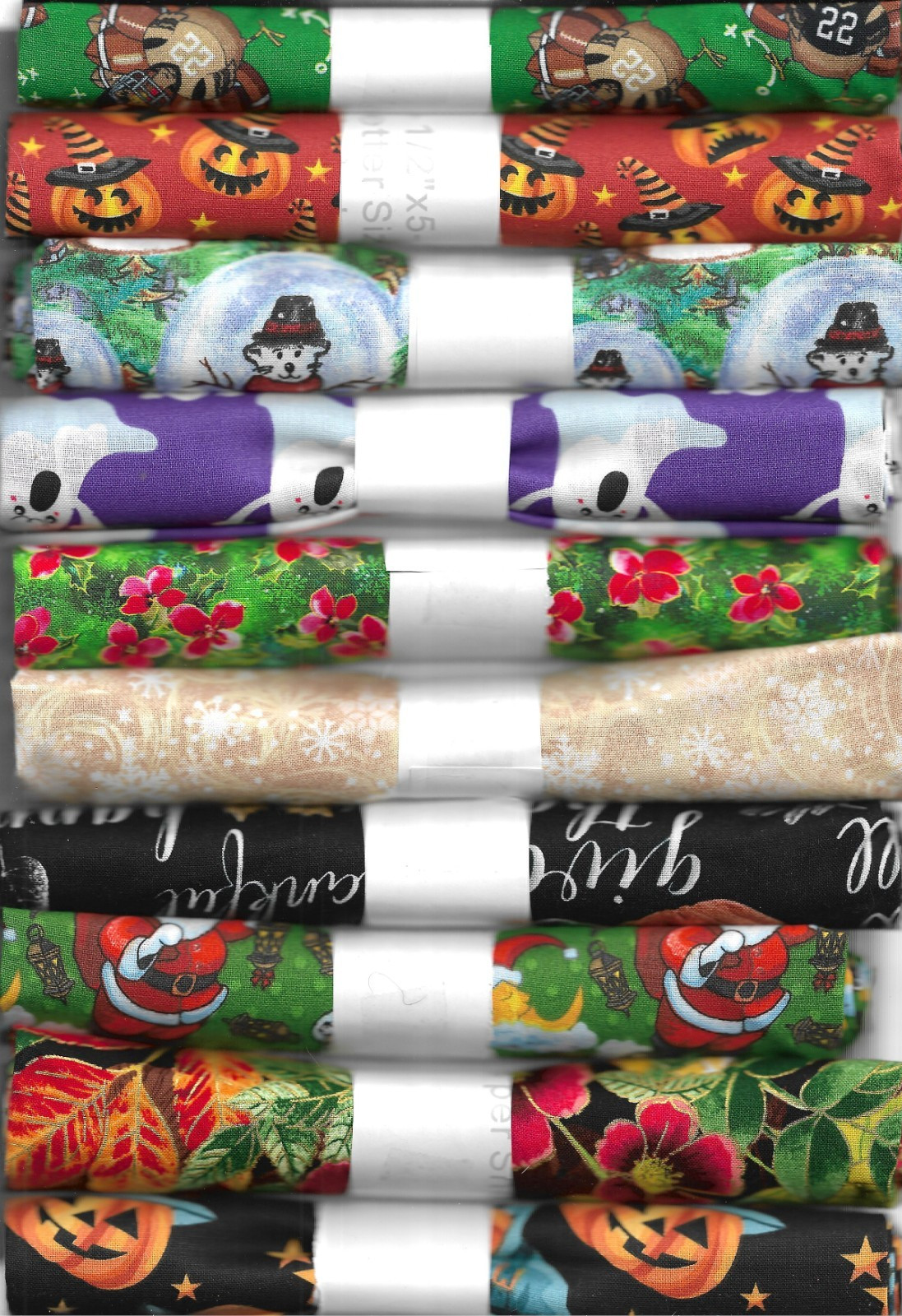 10 assorted cotton fabric fat quarters