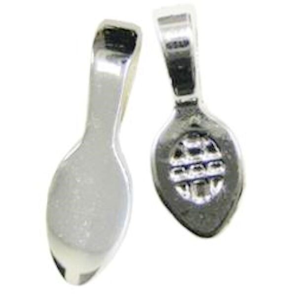 Bail, 5 Silver Plated Brass 16x5x6mm Small Jewelry Bail Mounts for Pendants *