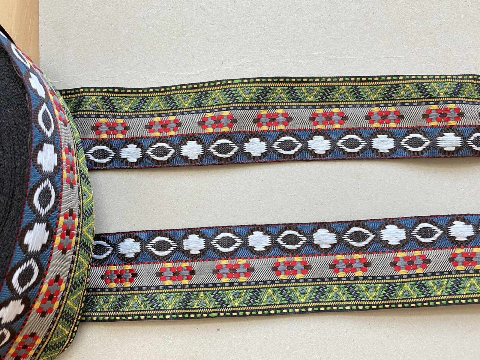 2 Yards Multicolor Jacquard Ribbon Trim for Sewing/Crafts/Belts/JG02/1.5″ Wide