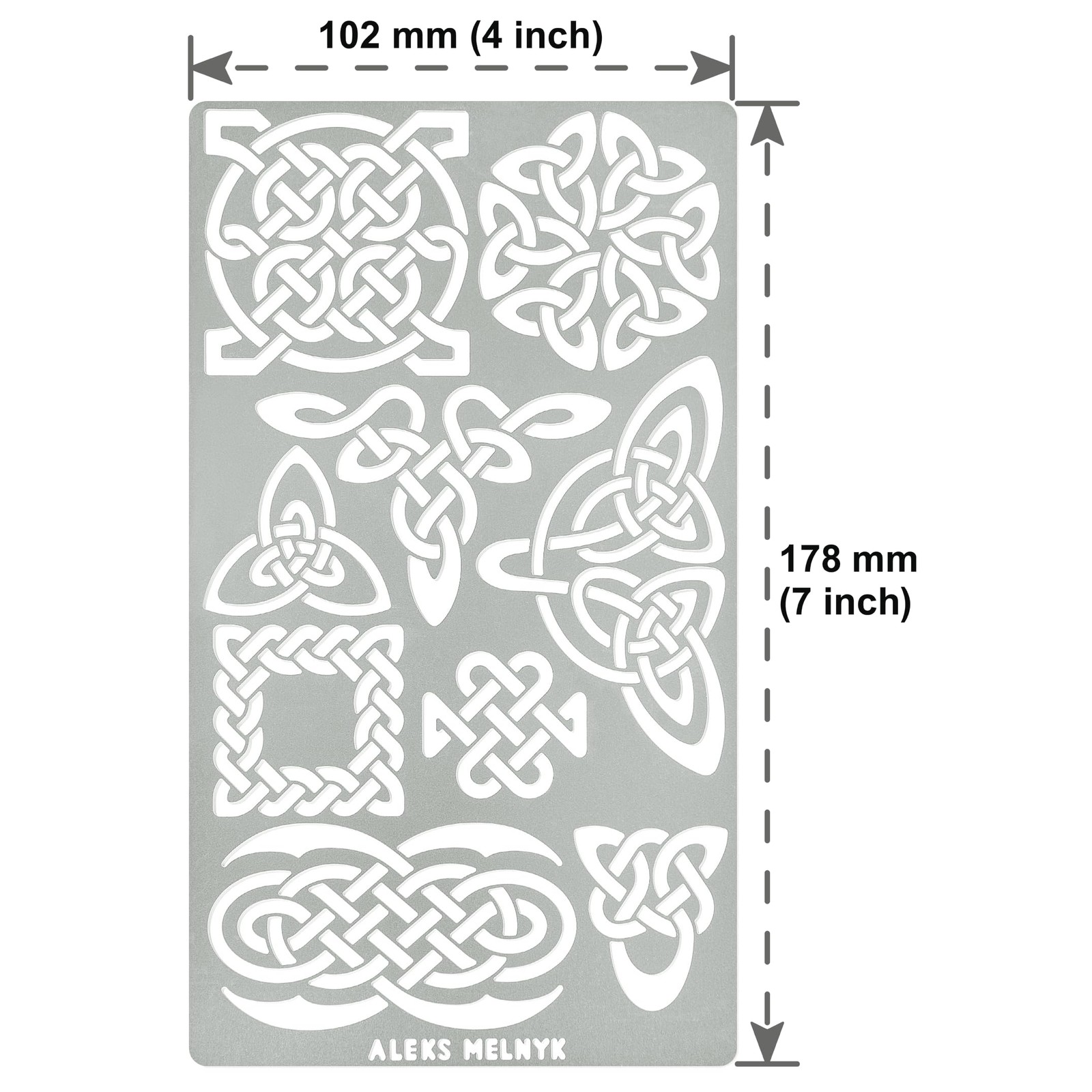 No.37 Metal Journal Stencils, Pyrography Celtic Patterns, Celtic Knot, Viking…