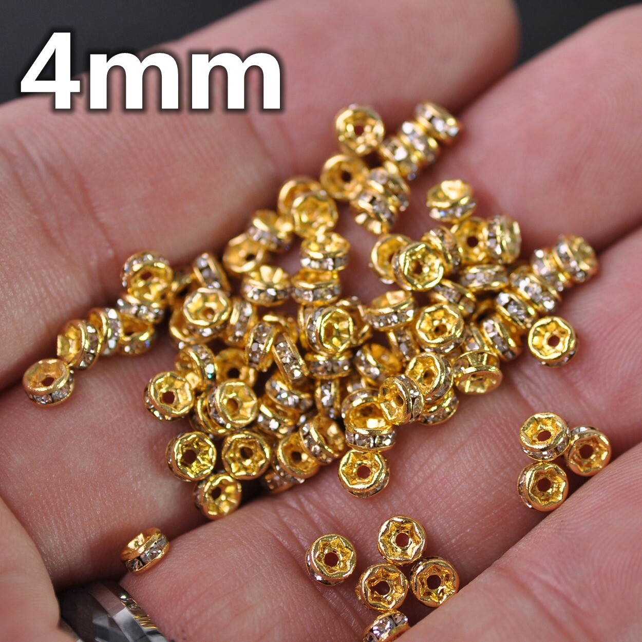 Wholesale Czech Crystal Rhinestone Rondelle Loose Spacer Beads 4/5/6/8/10/12mm