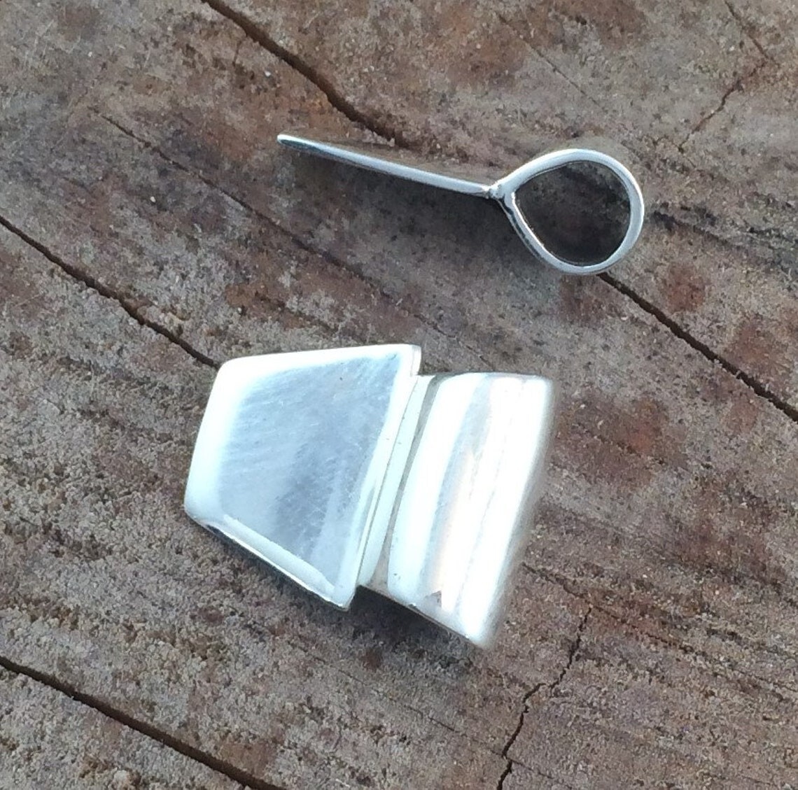 Sterling Silver Glue On Pendant Bail 12mm x 15mm .925 Highly Polished
