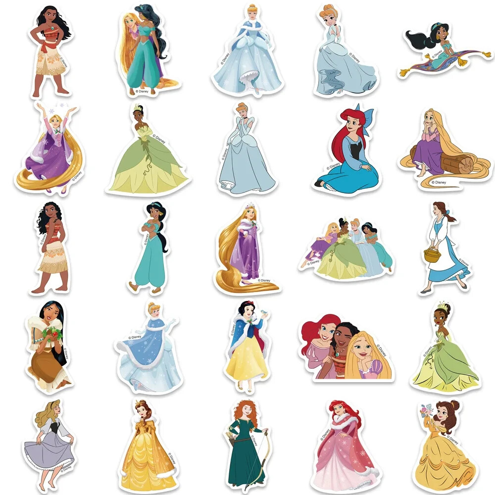 PRINCESSES From DISNEY 50pc STICKER SET, Little girls of all ages love them.