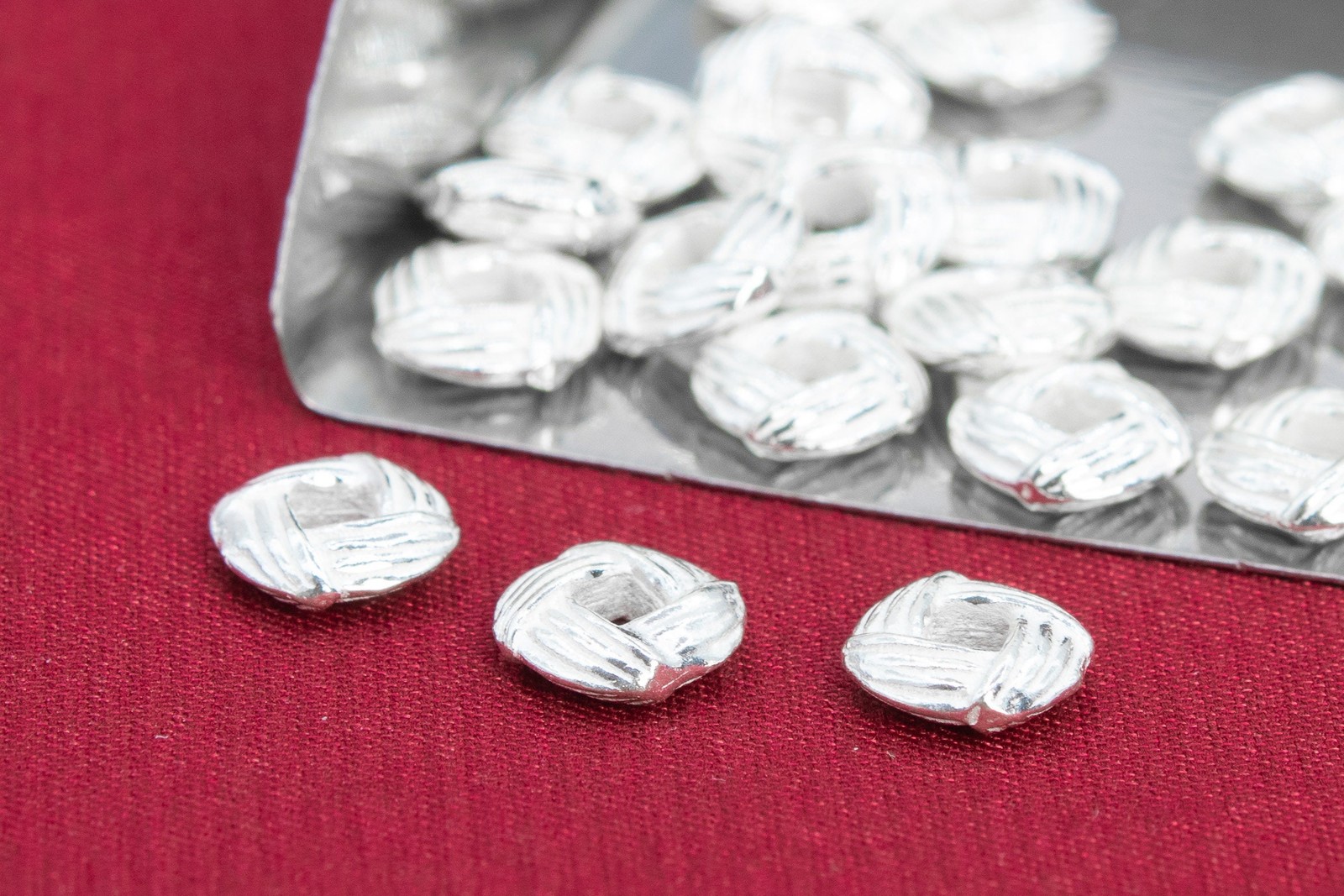 10 Pcs Sterling Silver Spacer Beads Rondelle 5x2MM Solid Silver Jewelry making