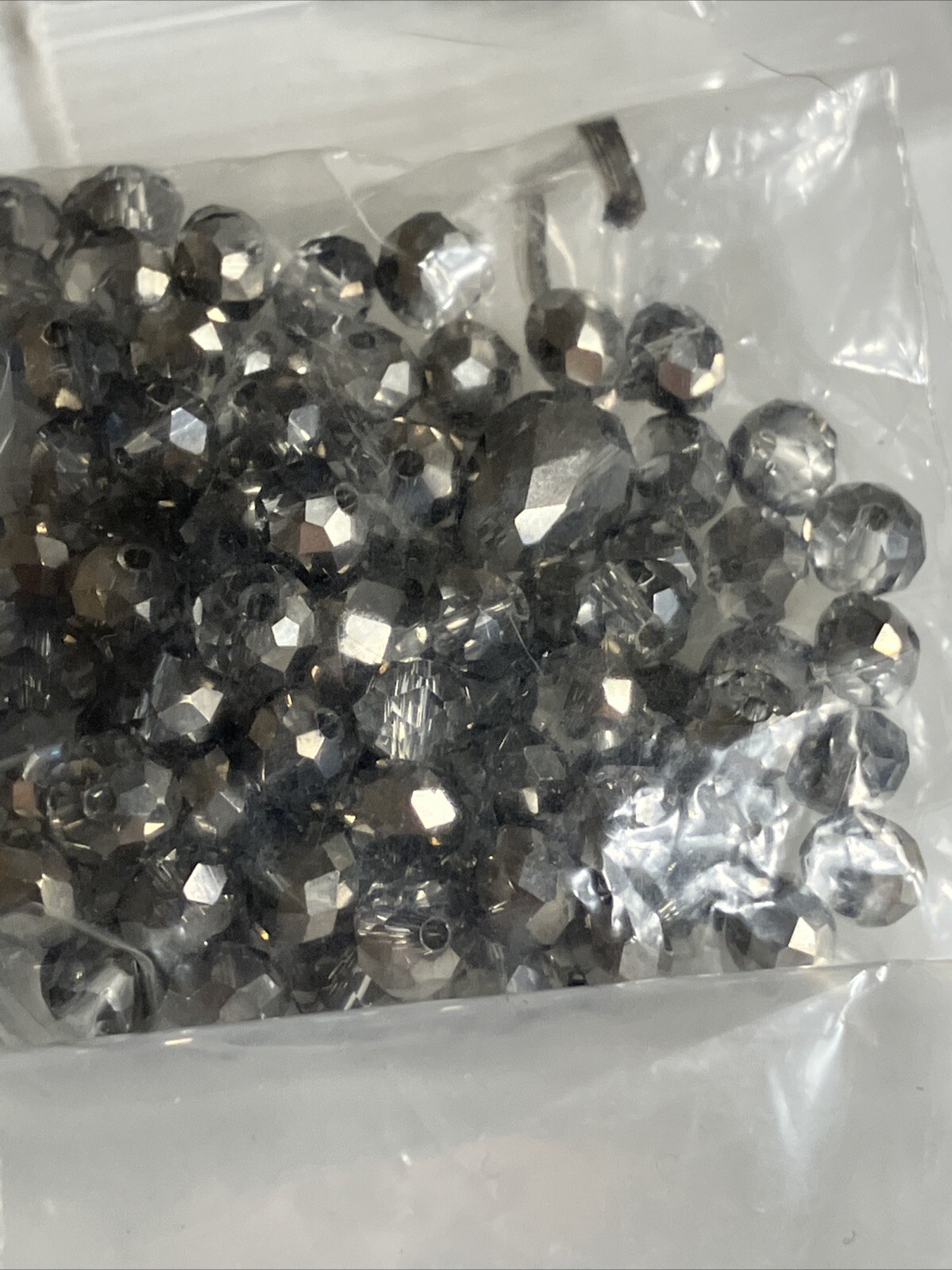 Lot of Crystal Vintage Beads Black Grey Matalic Aurora Borealis
