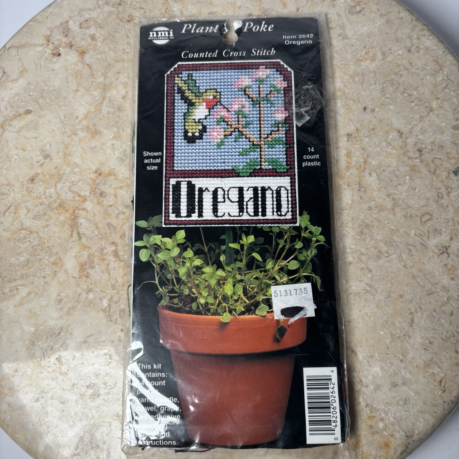 New NMI Needlemagic Oregano & Sage Plant Poke Cross Stitch Kit Herb Label Marker