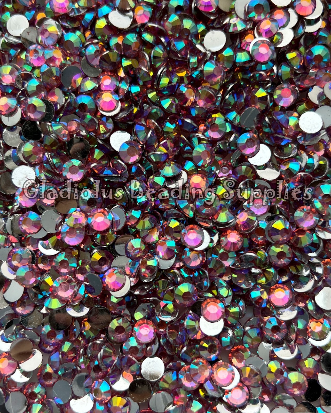 Pink AB Rhinestone, Flatback NonHotfix, Sparkly Diy, Faceted Rhinestones,