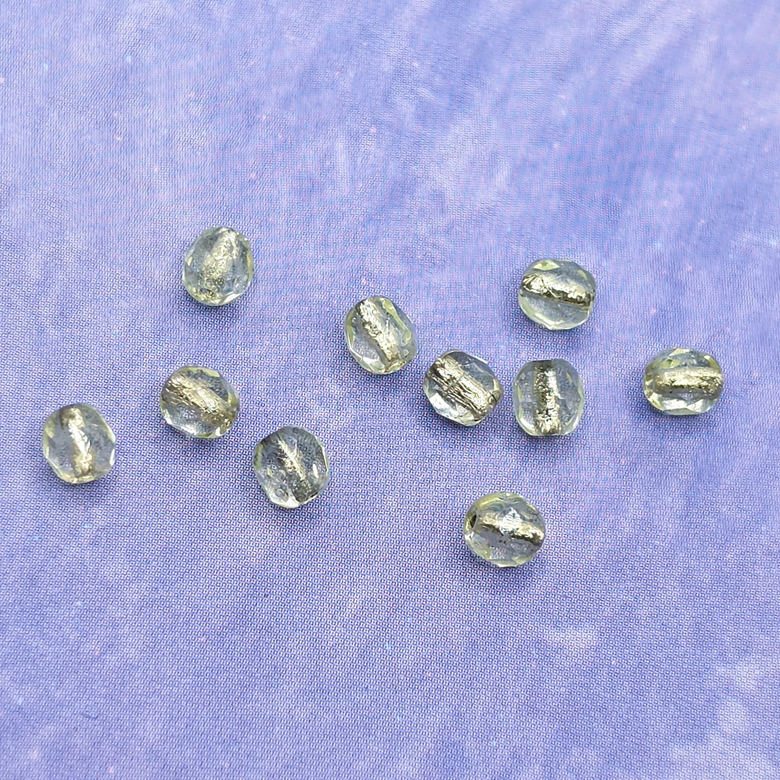 Silver-Lined Vaseline Glass Beads 4mm Fire Polished Czech Uranium Glass 10pcs