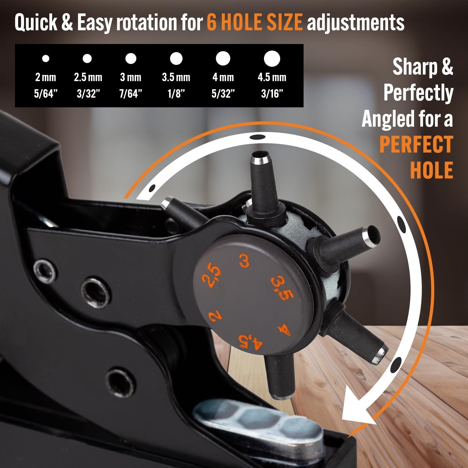 Carbon Steel Leather Punch Tool for Precise Holes in Various Materials