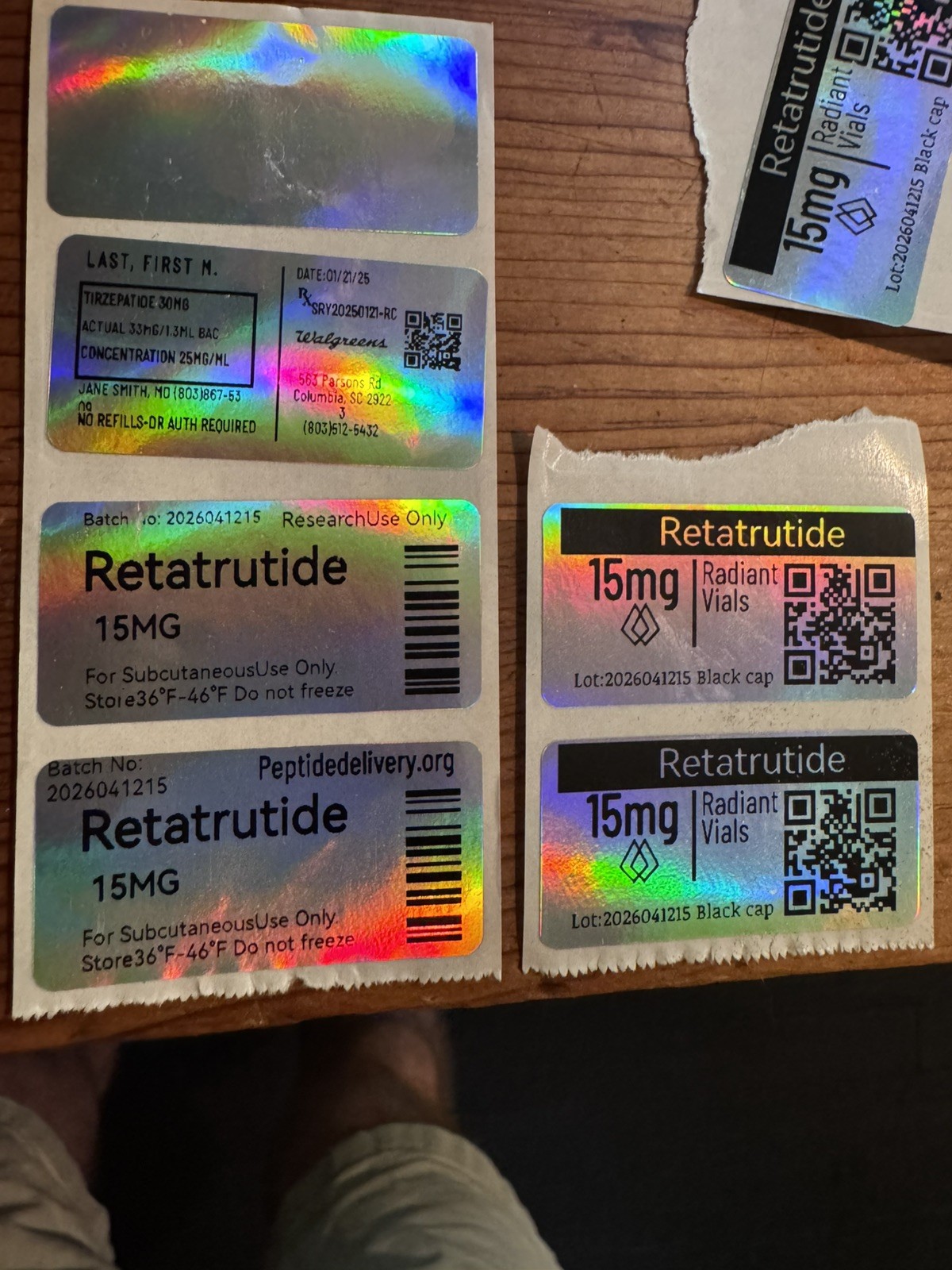 20 Custom Peptide Labels. Made to order!! FREE SHIPPING!!!