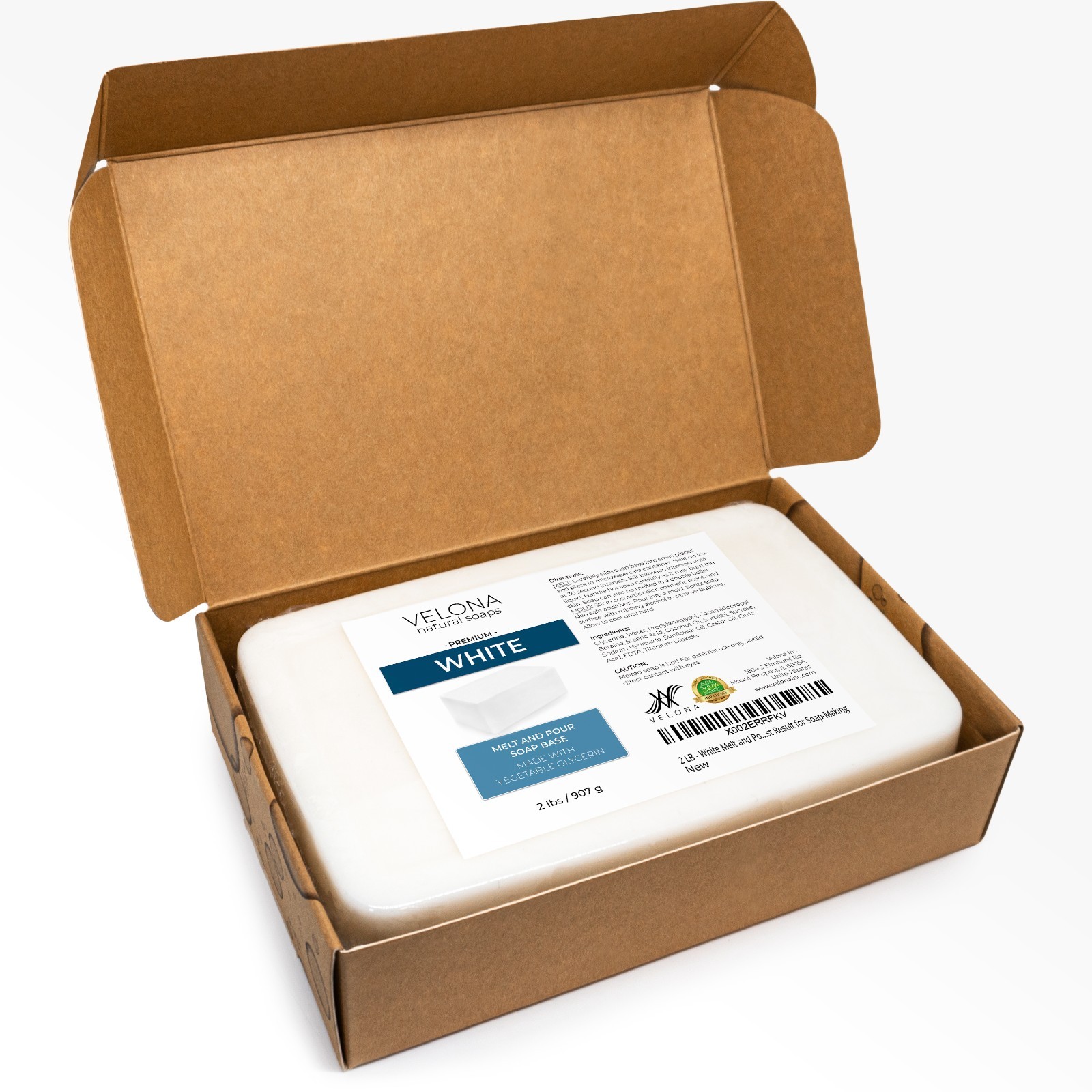 2, 5, 10, 25 LB – White Melt and Pour Soap Base by Velona | SLS/SLES Free