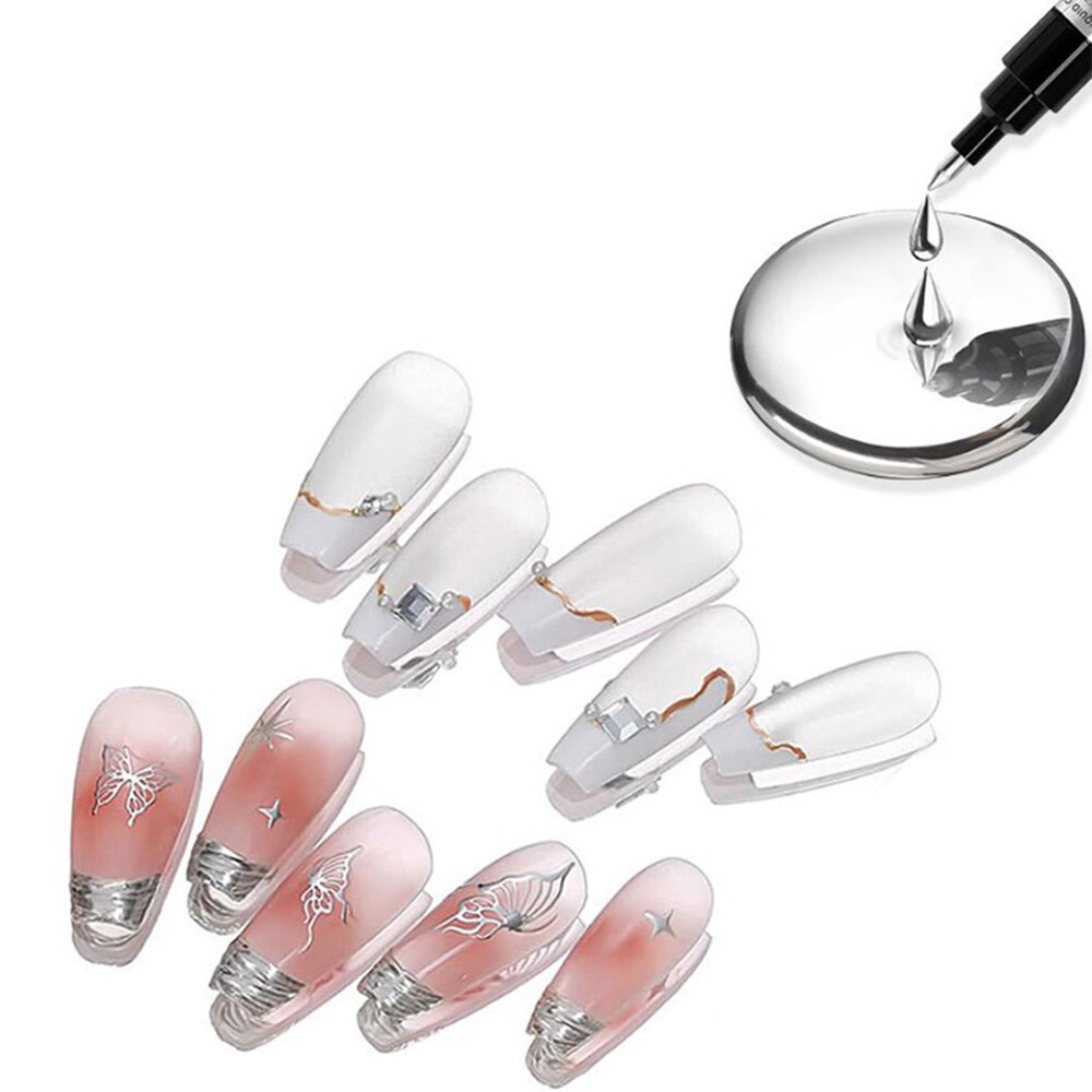 Metallic Liquid Chrome Mirror Marker Pens Waterproof Paint Pen Craftwork DIY Pen