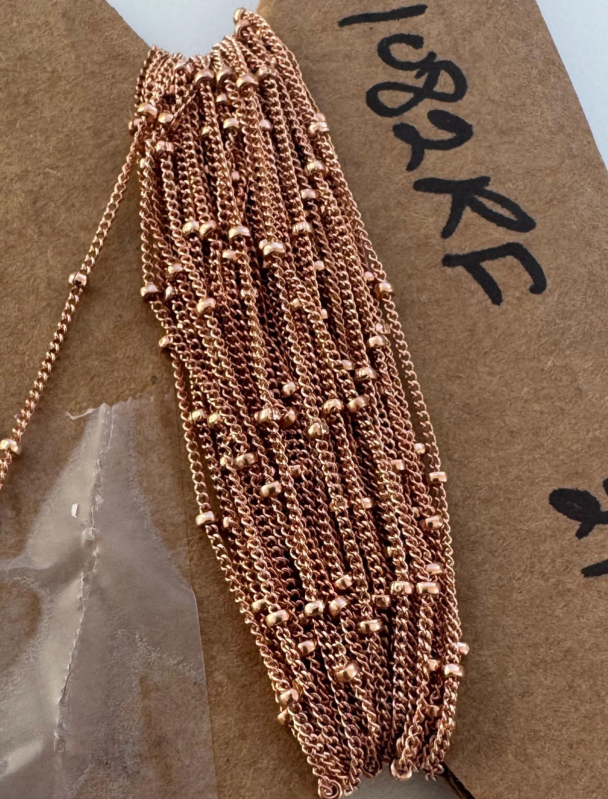 1mm x 1.9mm Ball Satellite Curb Chain Rose Gold Filled 14K by foot (C11082RF)