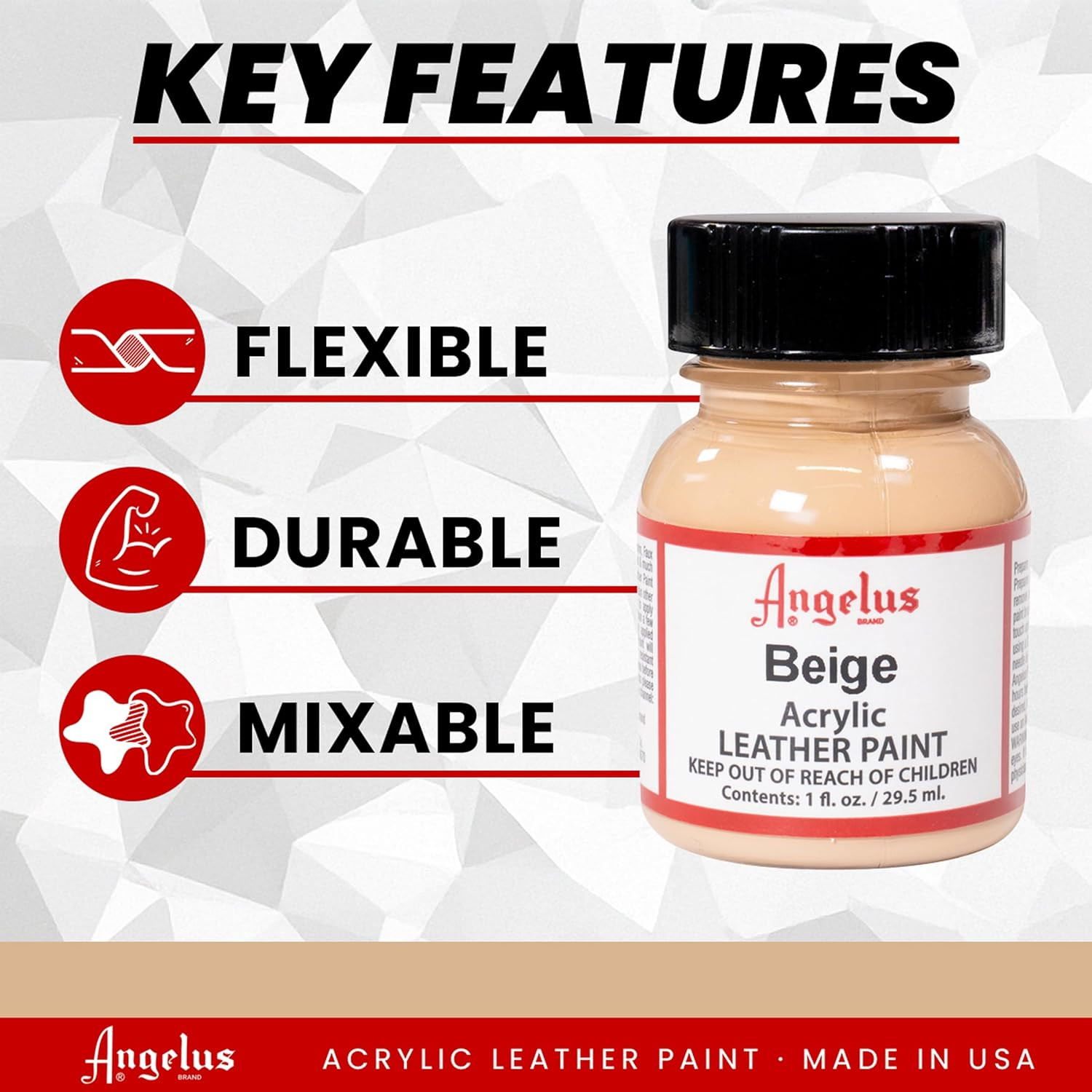 Acrylic Leather Paint, 1 Oz, Beige