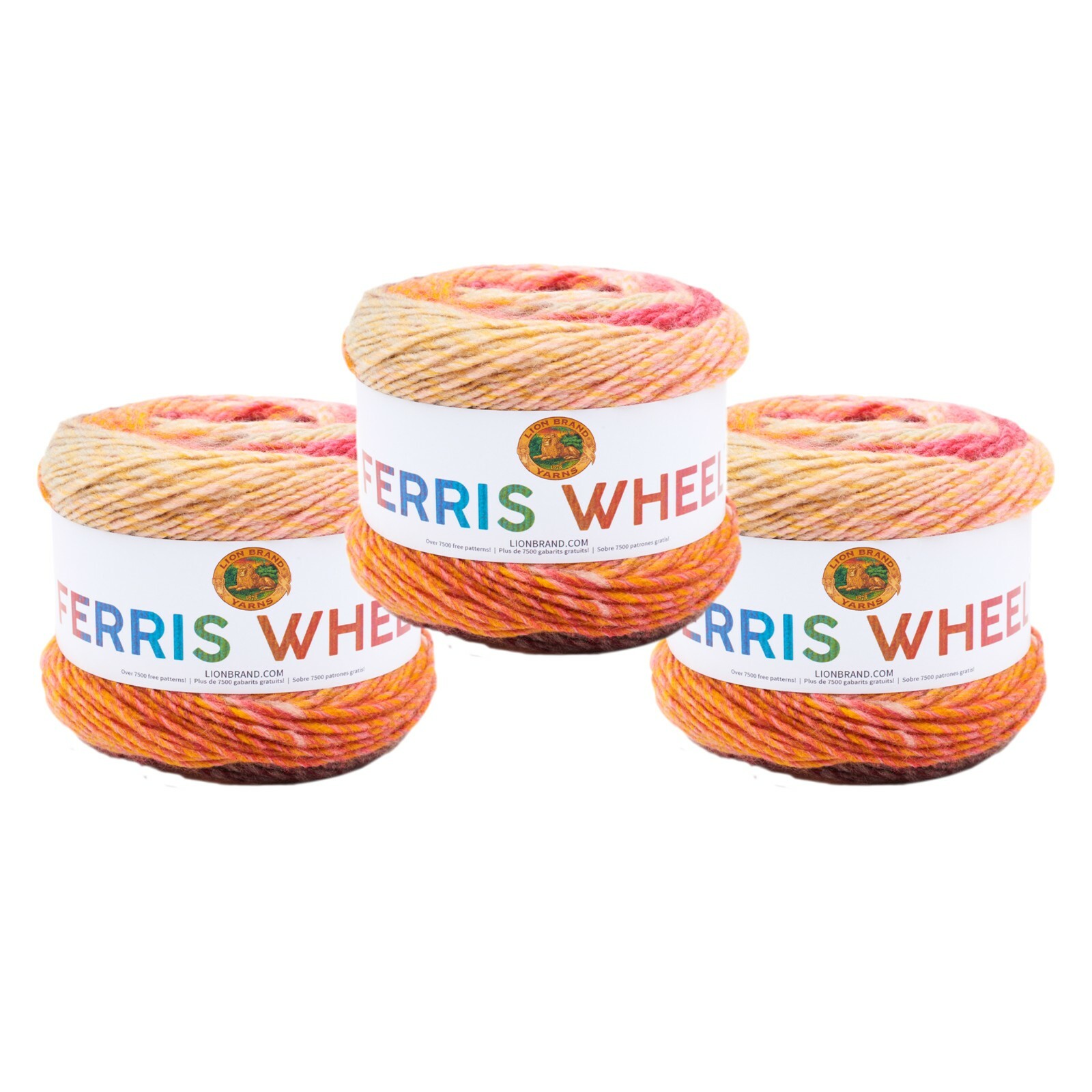(3 Pack) Lion Brand Yarn 217-610J Ferris Wheel Yarn, Cherry on Top