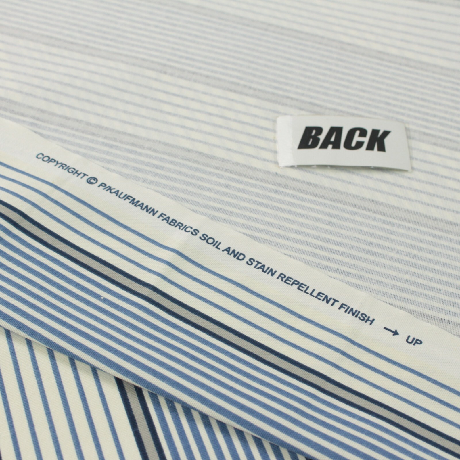 P KAUFMANN JOHN NAVY BLUE WHITE PINSTRIPE COTTON MULTIUSE FABRIC BY YARD 54″W