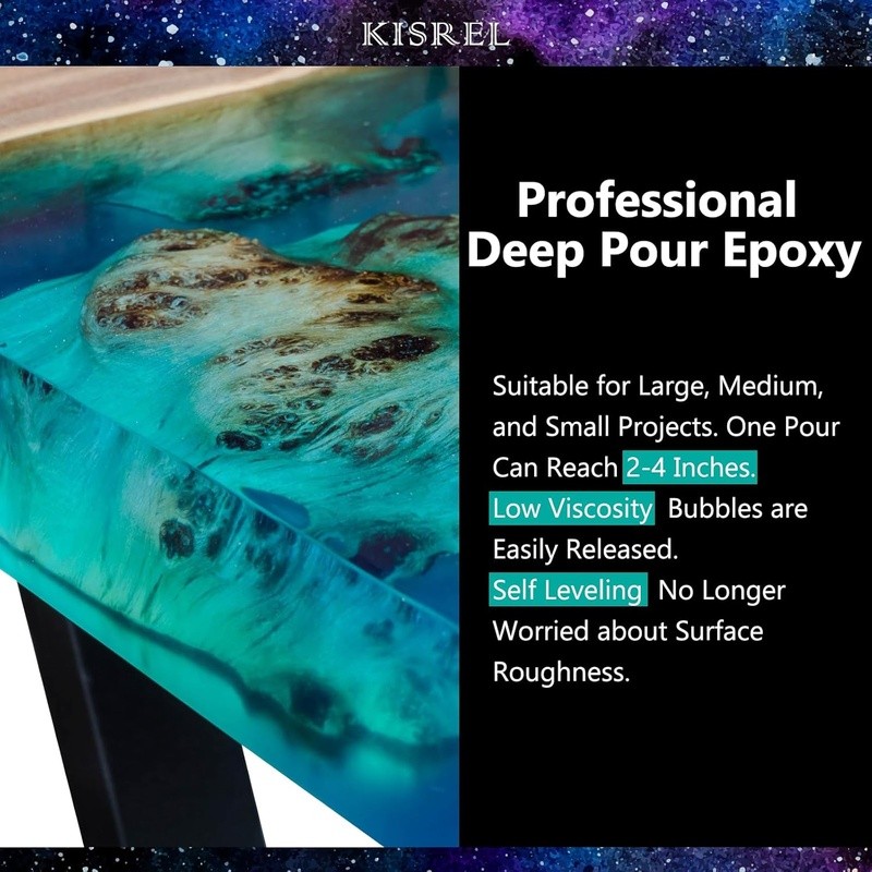 Deep Pour Epoxy Resin Kit 3 Gallon High Hardness River Tables Crafts Bar Tops US